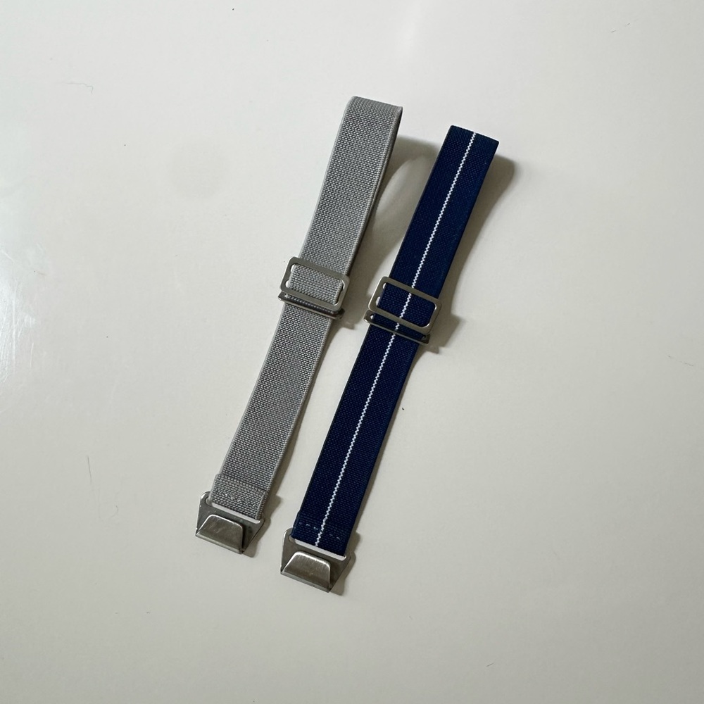 Gray and Blue Adjustable Straps